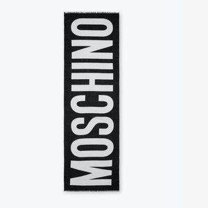 Moschino Logo Scarf with fringe Brand NEW (Retail $183)